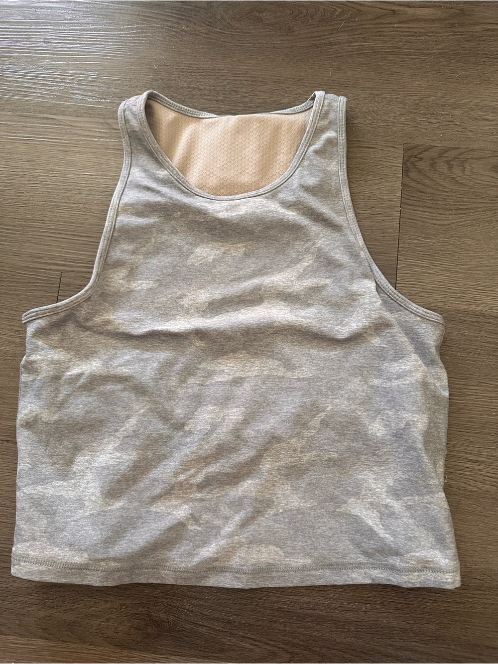 Vuori Light Gray camo Scoop Neck Athletic Tank